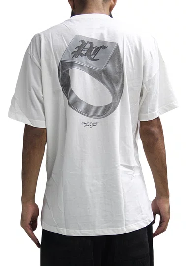 Camiseta Masculina Plano C Ring Manga Curta Estampada - Off White