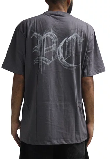 Camiseta Masculina Plano C Smoke Cotton Manga Curta Estampada - Cinza