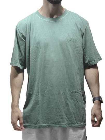 Camiseta Masculina Plano C Stone Bordado Signature Manga Curta Estampada - Verde