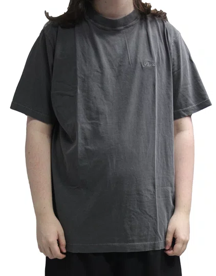 Camiseta Masculina Plano C Stone Wash Manga Curta Estampada - Grafite