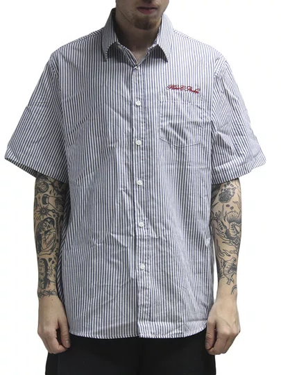 Camiseta Masculina Plano C Stripe Studios Manga Curta Estampada - Branco