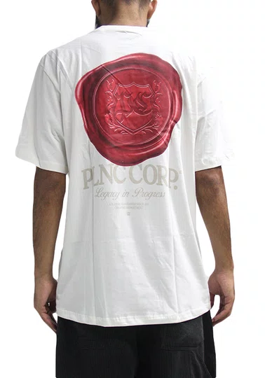 Camiseta Masculina Plano C The Seal Manga Curta Estampada - Off White