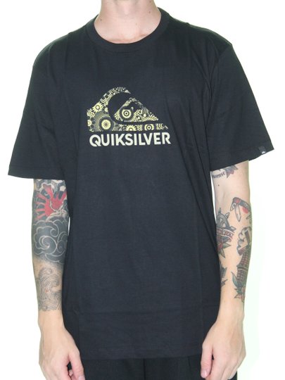 Camiseta Masculina Quiksilver Basic Logo Manga Curta - Preto