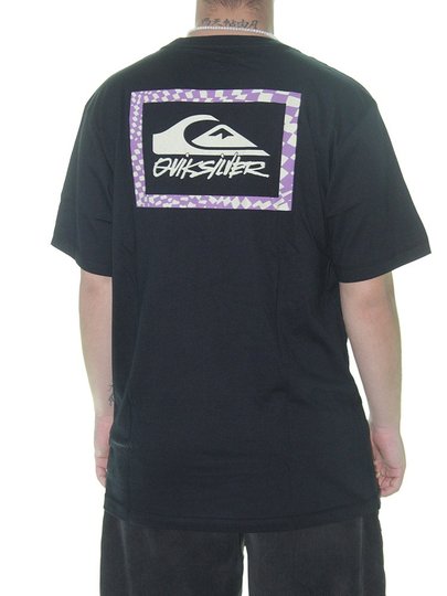 Camiseta Masculina Quiksilver Checker Stamp Manga Curta Estampada - Preto