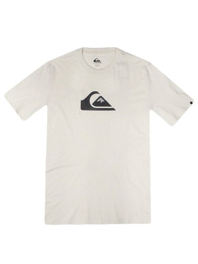 Camiseta Masculina Quiksilver Com Logo Colors Manga Curta Estampada - Off White
