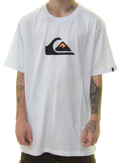 Camiseta Masculina Quiksilver M/C Comp Logo Manga Curta Estampada - Branco
