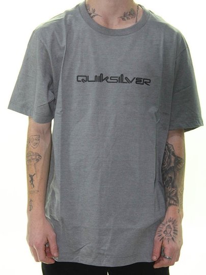 Camiseta Masculina Quiksilver M/C Lettering Manga Curta Estampada - Cinza Mesclado