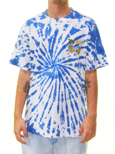 Camiseta Masculina Quiksilver OG Vibrations - Tie Dye Azul
