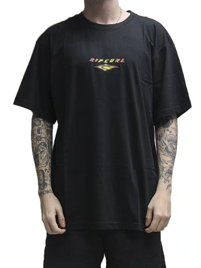 Camiseta Masculina Rc Faded Out Manga Curta Estampada - Preto