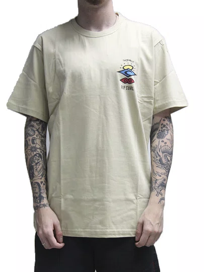 Camiseta Masculina Rc Search Icon Manga Curta Estampada - Khaki