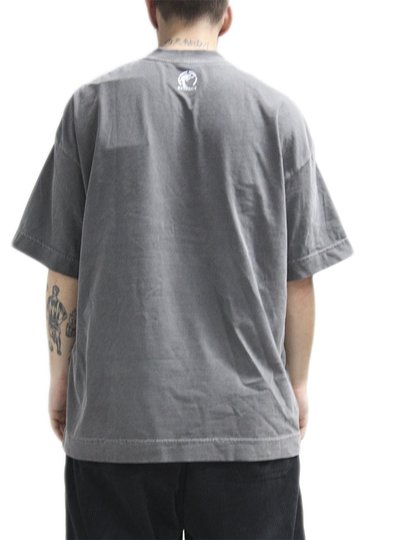 Camiseta Masculina Respect Kanye Frase DTF Oersized Manga Curta Estampada - Chumbo