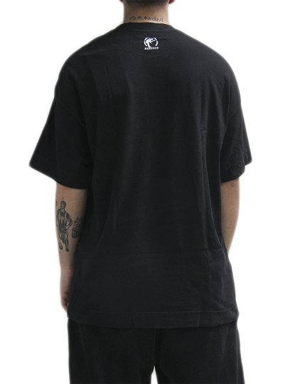 Camiseta Masculina Respect Logo Mancha Azul DFT Oversized Manga Curta Estampada - Preto