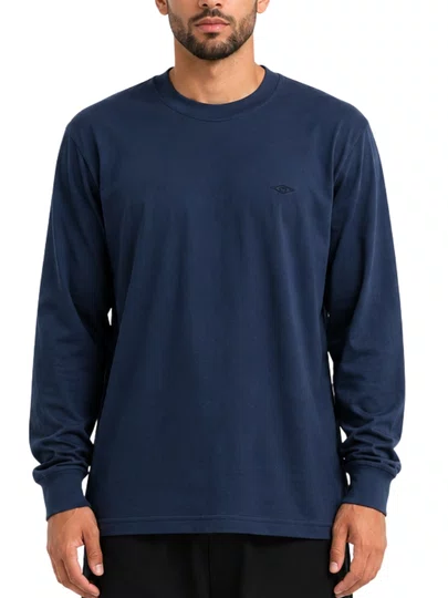 Camiseta Masculina Ric Curl Classic Surf Manga Longa Estampada - Marinho