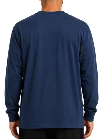 Camiseta Masculina Ric Curl Classic Surf Manga Longa Estampada - Marinho