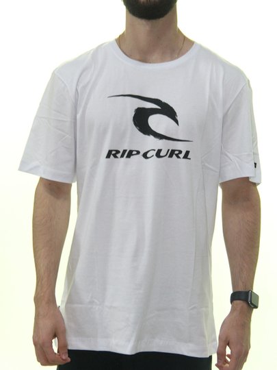 Camiseta Masculina Rip Curl Big Icom Manga Curta Estampada - Branco