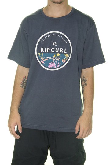 Camiseta Masculina Rip Curl Corp Yard Tee Manga Curta Estampada - Marinho