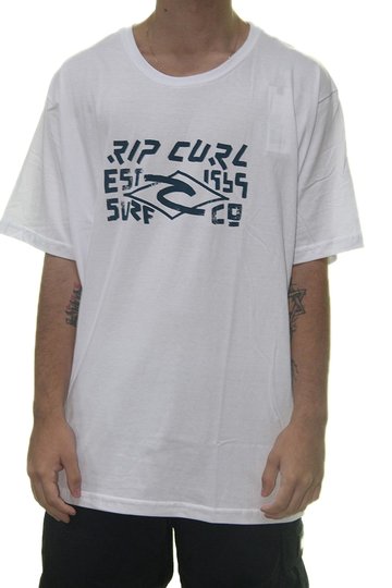 Camiseta Masculina Rip Curl Cosmic Dye Manga Curta Estampada BIG - Branco