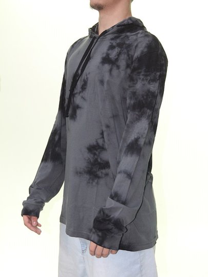 Camiseta Masculina Rip Curl Especial Tie Dye Washed com Capuz - Preto/Tie Dye