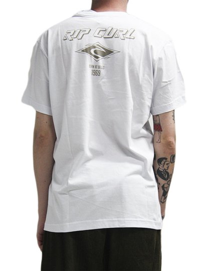 Camiseta Masculina Rip Curl Fade Out Manga Curta Estampada - Branco