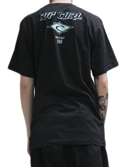 Camiseta Masculina Rip Curl Fade Out Manga Curta Estampada - Preto