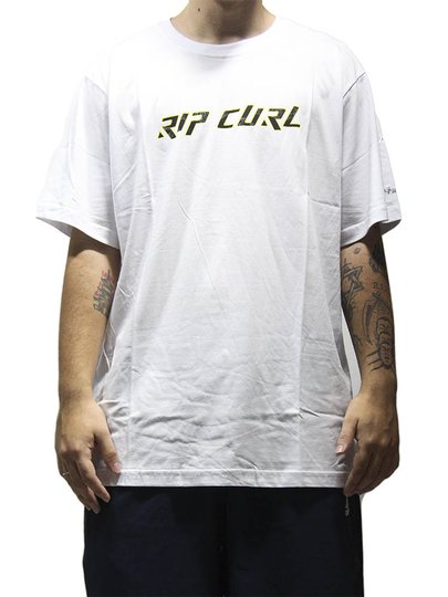 Camiseta Masculina Rip Curl Icon Manga Curta Estampada - Branco