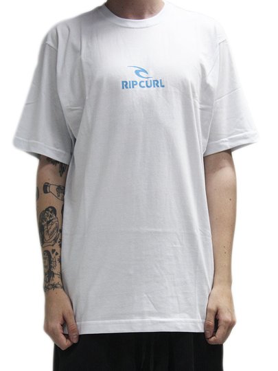 Camiseta Masculina Rip Curl Icon Manga Curta Estampada - Branco