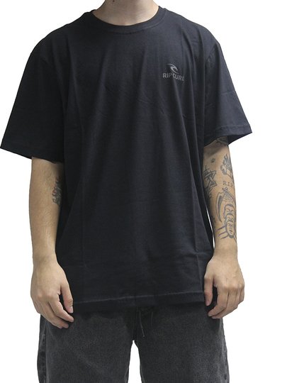 Camiseta Masculina Rip Curl Icon Manga Curta Estampada - Preto