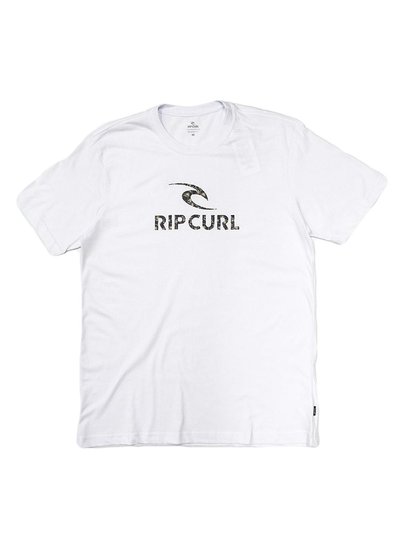 Camiseta Masculina Rip Curl Icon Palm Manga Curta Estampada - Branco