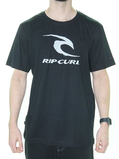 Camiseta Masculina Rip Curl Icon Manga Curta Estampada - Preto