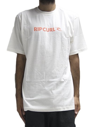 Camiseta Masculina Rip Curl New Icon Sphere Manga Curta Estampada - Off White