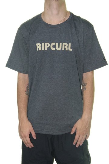 Camiseta Masculina Rip Curl Pump Tee Manga Curta Estampada - Chumbo Mesclado