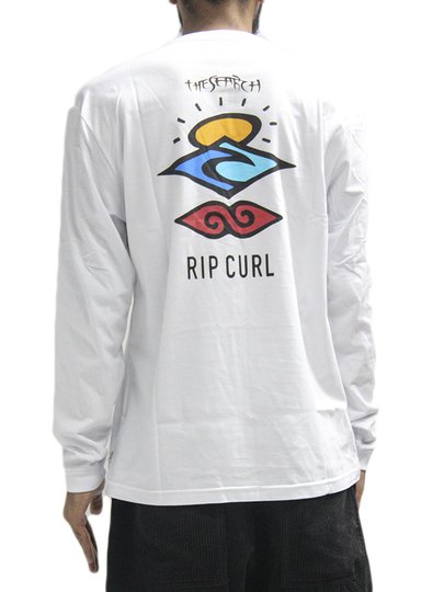 Camiseta Masculina Rip Curl Search Icon Manga Longa Estampada - Branco