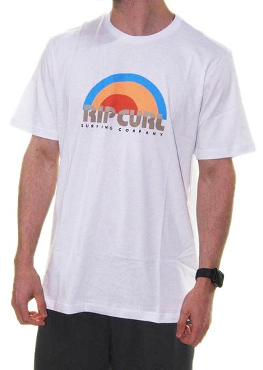 Camiseta Masculina Rip Curl Surf Revival Sunset Tee Manga Curta Estampada - Branco