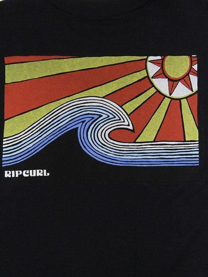 Camiseta Masculina Rip Curl SWC Hazed Manga Curta Estampada - Preto