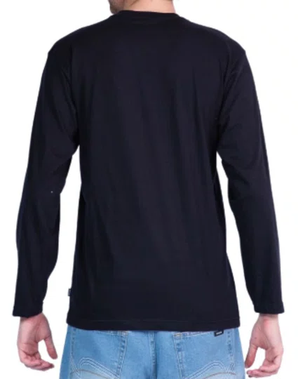Camiseta Masculina Rip Curl Wettie Passage Icon Manga Longa Estampada - Preto