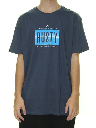 Camiseta Masculina Rusty By The Sea Manga Curta - Azul Marinho
