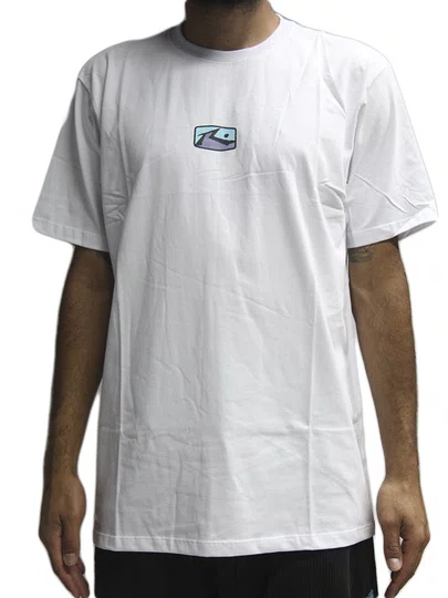 Camiseta Masculina Rusty Color Box Manga Curta Estampada - Branco