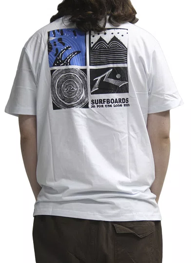Camiseta Masculina Rusty Frame Manga Curta Estampada - Branco