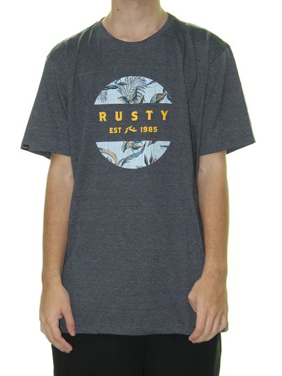 Camiseta Masculina Rusty Split Manga Curta - Preto  Mesclado