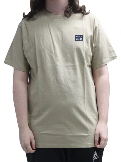 Camiseta Masculina Rvca Anp Label Manga Curta Estampada - Areia