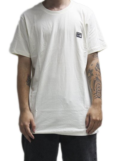 Camiseta Masculina RVCA ANP Label Manga Curta Estampada - Off White
