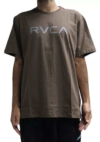 Camiseta Masculina Rvca Big Manga Curta Estampada - Marrom