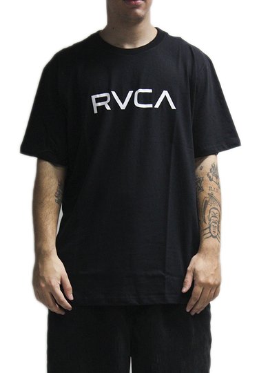 Camiseta Masculina RVCA Big Manga Curta Estampada - Preto