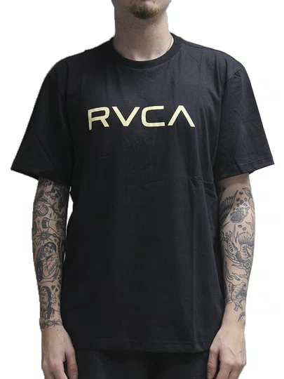 Camiseta Masculina Rvca Big Rvca Manga Curta Estampada - Preto