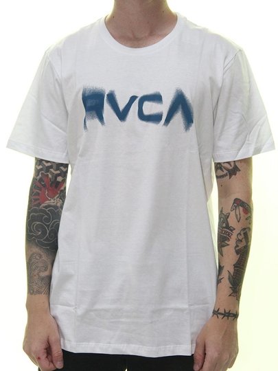 Camiseta Masculina RVCA Blurs Manga Curta Estampada - Branco