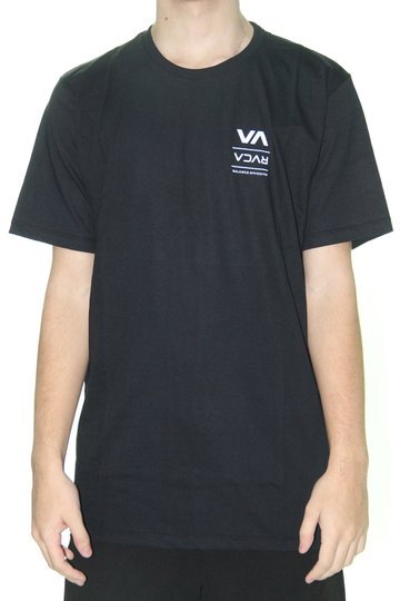 Camiseta Masculina RVCA Down The Line Manga Curta - Preto