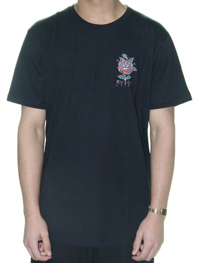 Camiseta Masculina RVCA Frank Knieves Manga Curta Estampada - Preto 