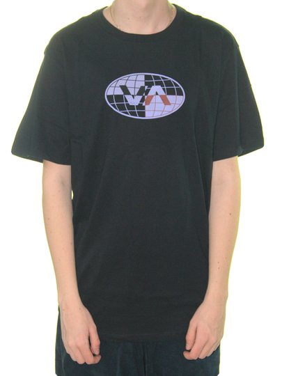 Camiseta Masculina RVCA Global Manga Curta Estampada - Preto