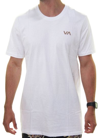 Camiseta Masculina RVCA M/C VA Manga Curta Estampada - Branco