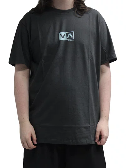 Camiseta Masculina Rvca Mini Balance Box Manga Curta Estampada - Cinza
